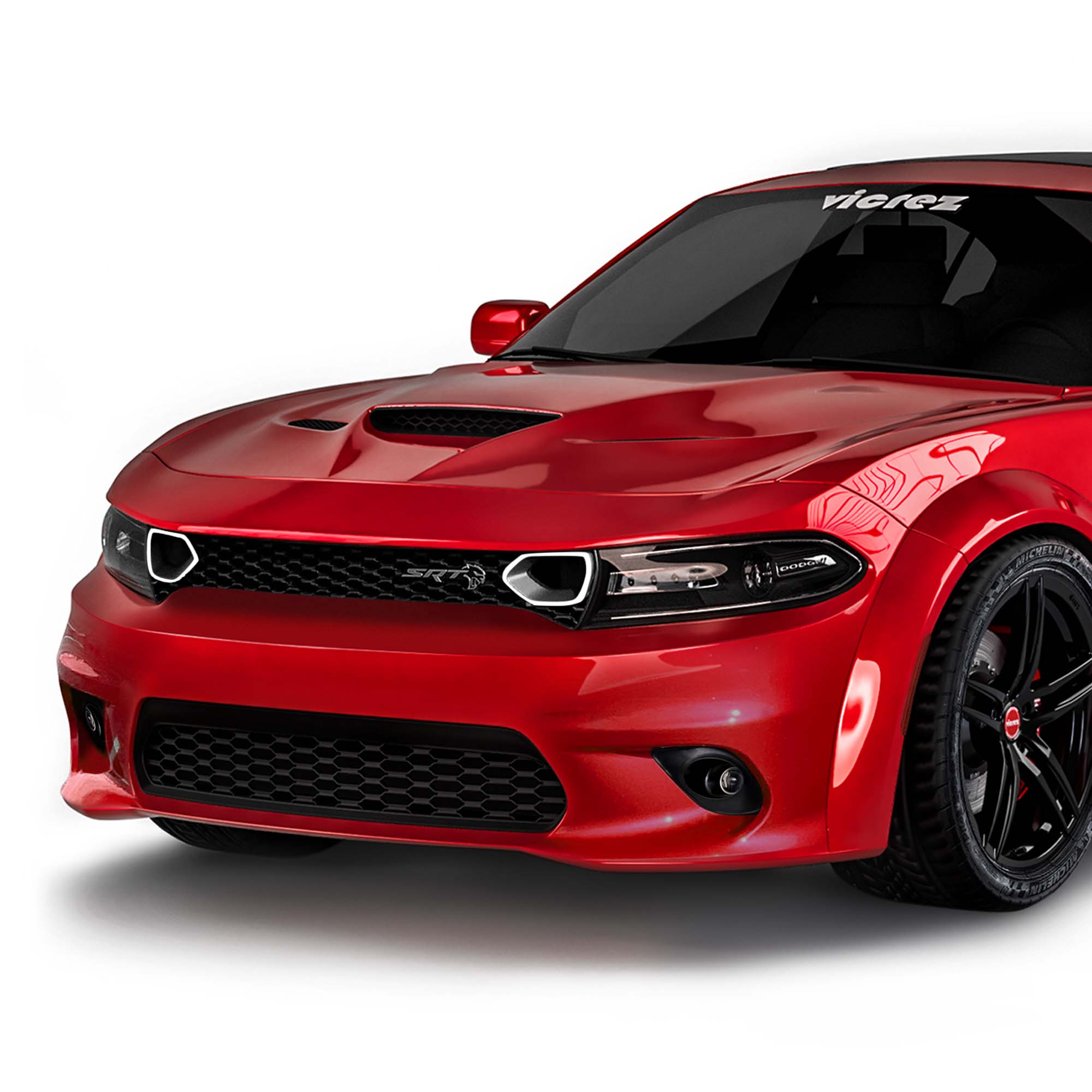 Vicrez Front Grille w/ LED Lights SRT Hellcat Style vz102123